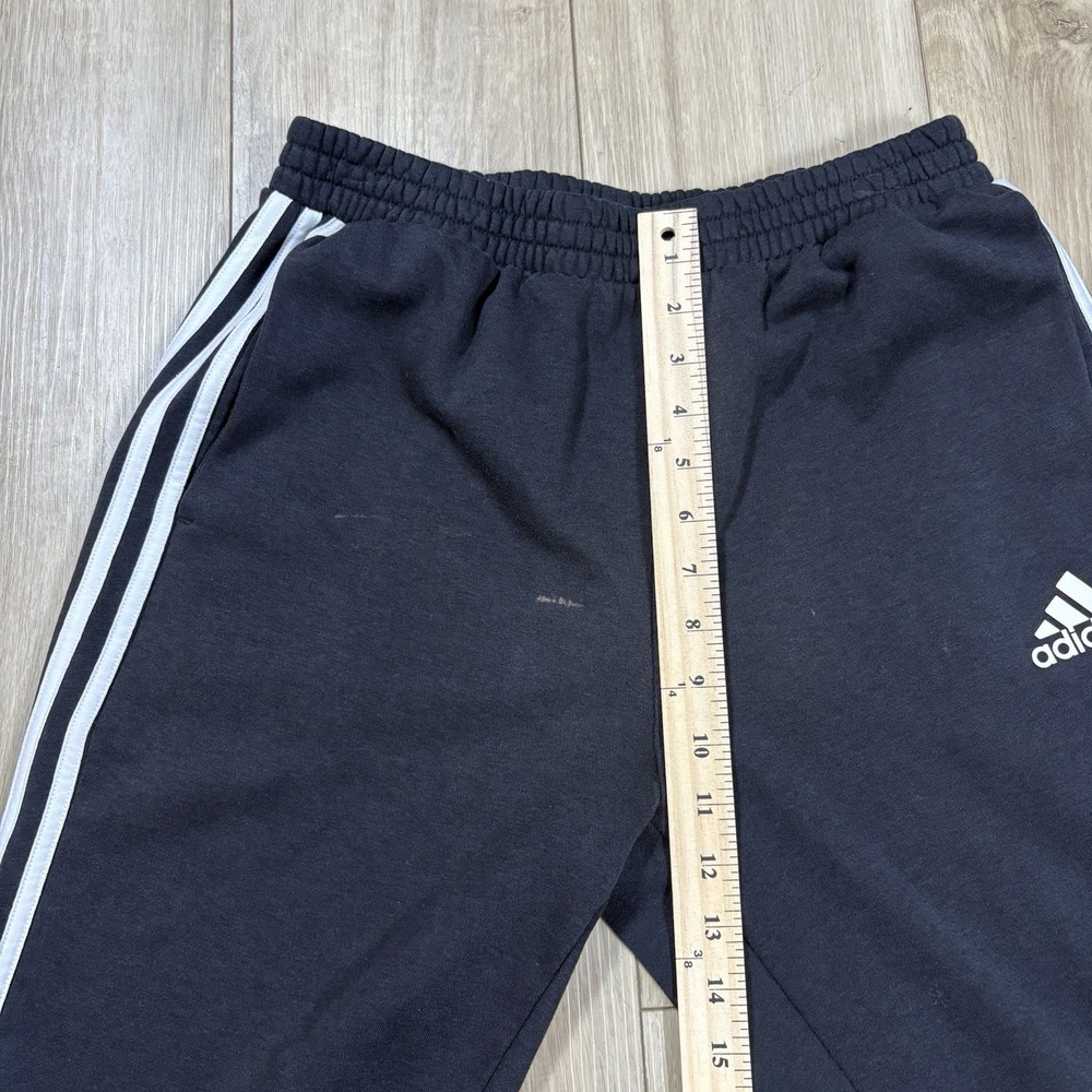 Adidas Joggers Mens Medium Black Drawstring Knit Workout Big Spell Out Logo - Picture 5 of 8